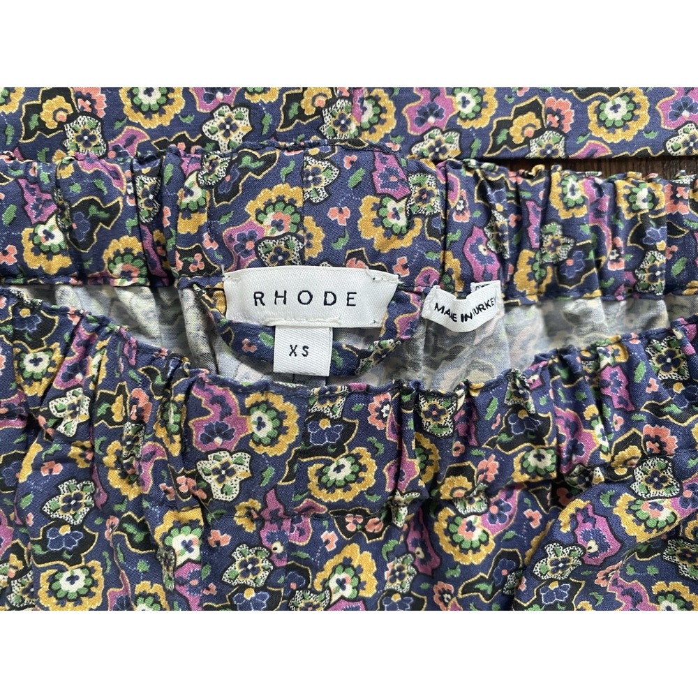 Rhode Berto Floral Paisley Print Cotton XS Button Down Pajamas Set Boho Chic - Picture 9 of 9